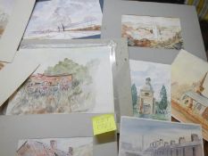A mixed lot of water colours