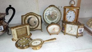A mixed lot of mantel clocks