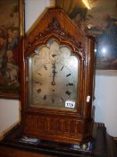A 19th century oak bracket clock,