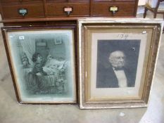 2 prints being 'Jesus Tender Shepherd hear me' and William Gladstone,