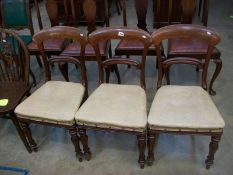 3 early Victorian dining chairs