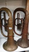 2 brass euphoniums,