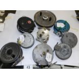 9 vintage fishing reels including Bijou, Kraka,