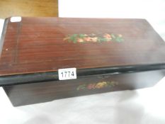 A Victorian 6 tune music box, many tips missing from comb,