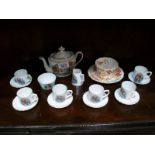 A rare miniature George V and Mary commemorative tea set together with an Edward VII coronation cup