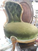 A Victorian mahogany cabriole leg ladies chair