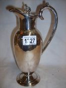 A Victorian silver plated claret jug