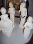 4 Royal Worcester figurines, Moments, Best dress,