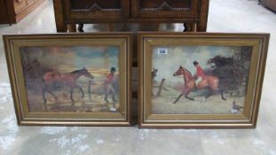 A pair of Charles Spenelayh fox hunting / horse riding prints, frame approx. 19.75" x 15.