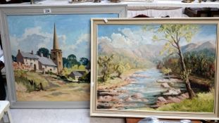 2 oils on board being 'Worsboro Village' by A Bartle and 'Glen Cannich,