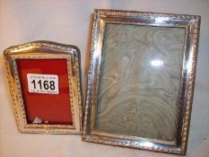 2 silver photo frames,