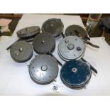 8 various Grice & Young fishing reels