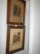 A pair of 19th century framed and glazed engravings both signed, images approx.