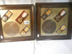 2 sets of Great War medals from Higham Brothers,