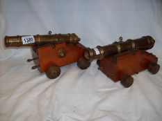 2 model brass cannons