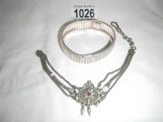 A 925 silver Albertine bracelet