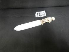 A 19th century Dieppe ivory carved letter opener