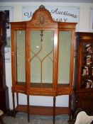 A super late 18th / early 19th century display cabinet with hand painted floral decoration,