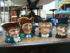 4 Royal Doulton character jugs including John Peel