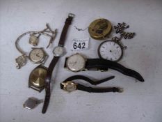 A quantity of watches including Waltham ladies watch,