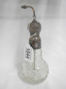 A Victorian silver topped (HM faded) perfume atomiser