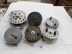 6 vintage metal fishing reels