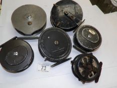6 vintage metal reels