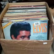 A box of records including Elvis