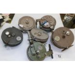 6 Various Grice & Young fishing reels