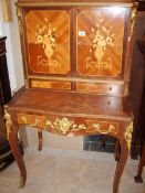 A 20th century inlaid and ormolu mounted cabinet a/f