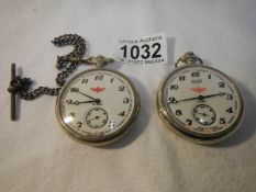 2 Russian/USSR railway pocket watches,