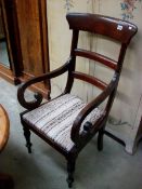 A 19th century mahogany elbow chair