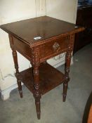 a 1920's occasional table with single drawer