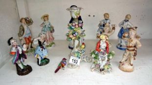 A collection of 13 mainly Victorian figurines