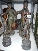 A quantity of spelter figures (some a/f)