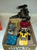 5 Transformer rock figures and a Galactic man figure