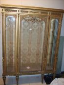 A 19th century French gilt wood display cabinet,