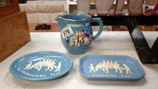 3 pieces of Widecombe Fair souvenir ware by Dartmouth pottery