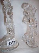A pair of Waterford crystal golfers