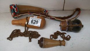 A quantity of African tribal items