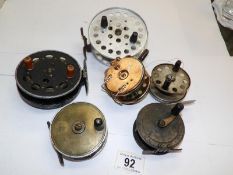 6 vintage metal reels
