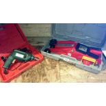 A hydraulic floor jack & a Black & Decker drill