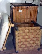 A washing basket & 2 stools