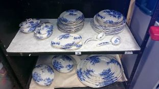 2 Shelves of blue & white