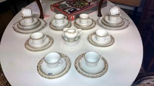 A gold rimmed tea set a/f