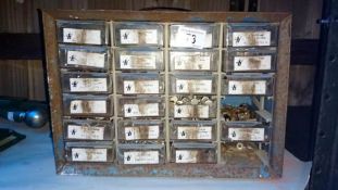 A cabinet of screws & cotter pins etc.