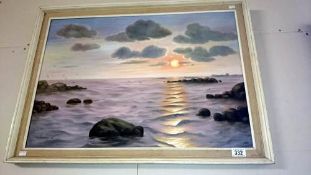 An oil on canvas 'seascape' signed