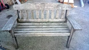 A wooden garden bench