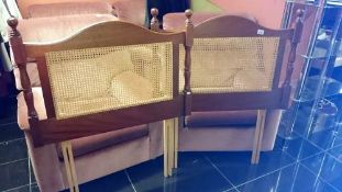 A pair of single 'Bergere' headboards