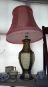 A large table lamp with Chinese relief